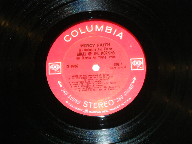 画像: PERCY FAITH - ANGEL  OF THE MORNING   / 1968 US ORIGINAL Stereo LP  