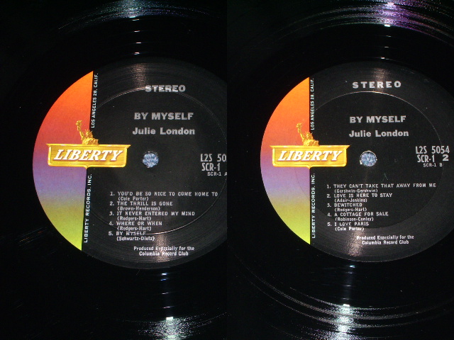 画像: JULIE LONDON -BY MYSELF( Ex+/MINT-)  /1963? US AMERICA  ORIGINAL "1st Press GOLD Color Logo Label" STEREO  LP