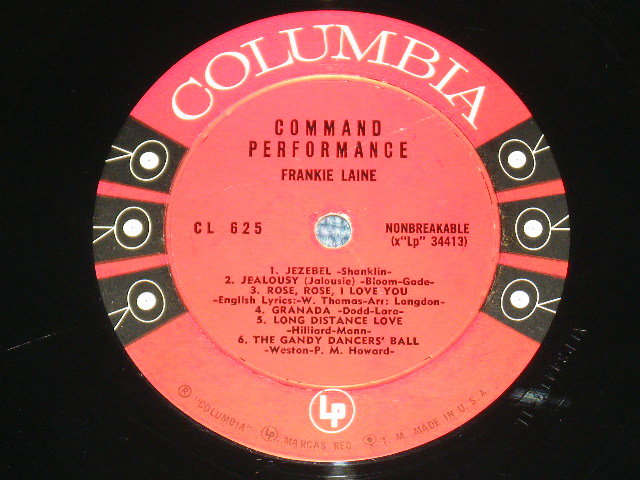 画像: FRANKIE LAINE - COMMAND PERFORMANCE ( Ex+/Ex+ ) / 1954 US ORIGINAL 6 EYE'S LABEL MONO  LP 