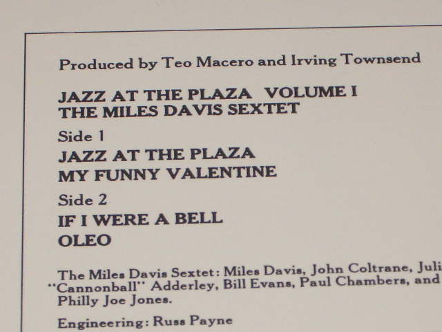 画像: MILES DAVIS - JAZZ AT THE PLAZA VOL.1 /  US Reissue 180 glam Heavy Weight  Sealed LP  Out-Of-Print 