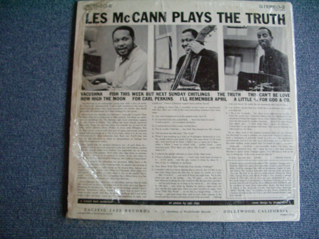 画像: LES McCANN - PLAY THE TRUTH ( 1st ALBUM ) / 1960 US ORIGINAL STEREO LP 