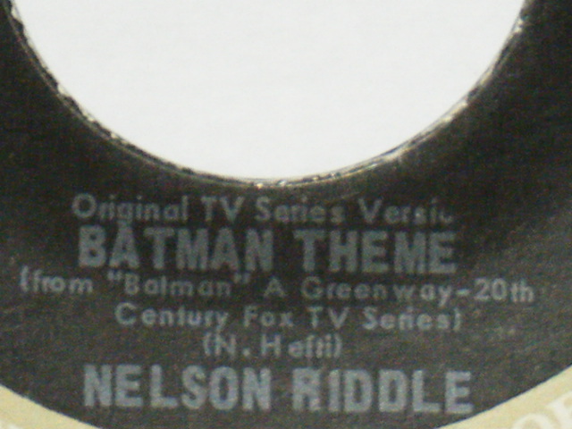 画像: NELSON RIDDLE : TV Sound Track - BATMAN THEME  / 1960's  US ORIGINAL 7" Single 