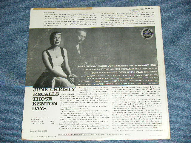 画像: JUNE CHRISTY - RECALLS THOSE KENTON DAYS ( Ex,VG+++/Ex+++ ) / 1959 US ORIGINAL "CAPITOL " LOGO ON LEFT Label  STEREO  LP  