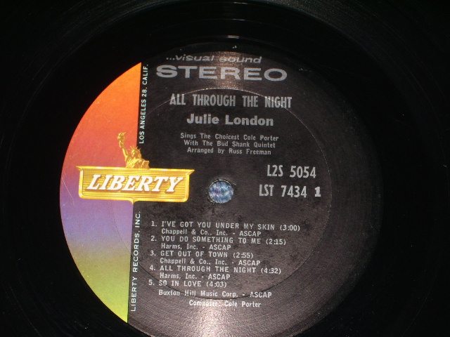 画像: JULIE LONDON - ALL THROUGH THE NIGHT( Ex++,VG+++/Ex+++ ) / 1965 US ORIGINAL 1st Press Design "LIBERTY" Logo Label STEREO Used LP 