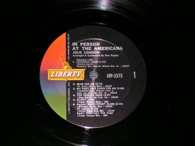 画像: JULIE LONDON - IN PERSON AT THE AMERICANA ( Ex+/Ex+++ ) / 1964 US ORIGINAL MONO LP