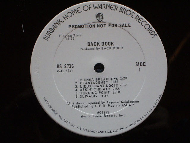 画像: BACK DOOR - BACK DOOR / 1972 US ORIGINAL WHITE LABEL PROMO LP  