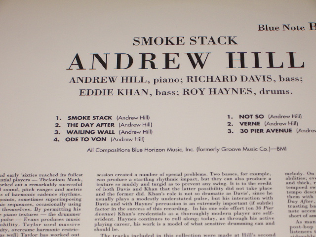 画像: ANDREW HILL - SMOKESTACK ( 180 Glam Heavy Weight ) / 1995 US Reissue 180 Glam Heavy Weight Sealed LP