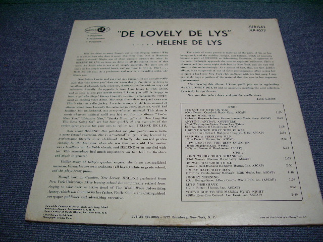 画像: HELENE DE LYS - DE LOVELY DE LYS / 1950s US ORIGINAL LP