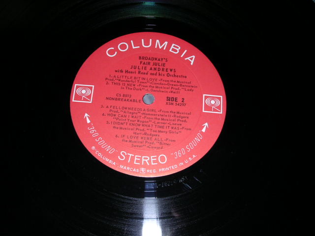 画像: JULIE ANDREWS - BROADWAY'S FAIR ( Ex+++/MINT-)  / 1962 US AMERICA 2nd Press '360 Sound Label'  STEREO Used LP 