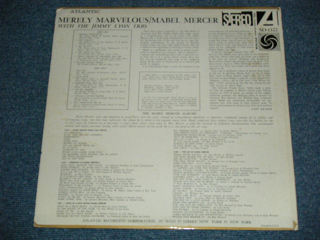 画像: MABEL MERCER - MERELY MARVELOUS / 1960  US ORIGINAL  STEREO LP