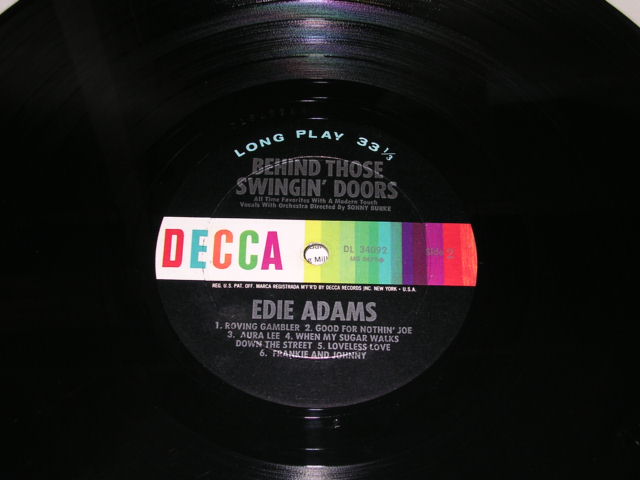 画像: EDIE ADAMS - BEHIND THOSE SWINGIN' DOORS ( Ex/Ex++ )  / 1964 US ORIGINAL MONO LP 