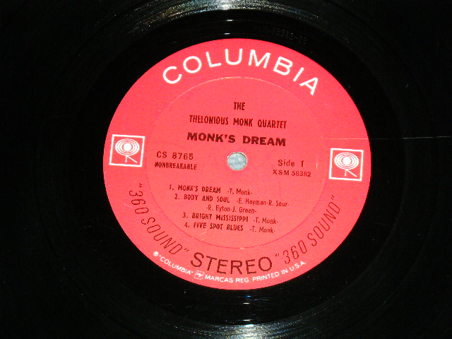 画像: THELONIOUS MONK -  MONK'S DREAM / 1963 US ORIGINAL "Black 360 SOUND " Label STEREO Used LP