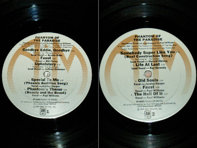 画像: ost / V.A. PAUL W2ILLIAMS,RAY KENNEDY etc...  - PHANTOM OF THE PARADISE /1974 US ORIGINAL LP  