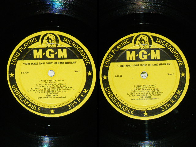 画像: JONI JAMES - SINGS SONGS OF HANK WILLIAMS( Ex++/Ex++ ) / 1959 US ORIGINAL YELLOW Label  MONO LP
