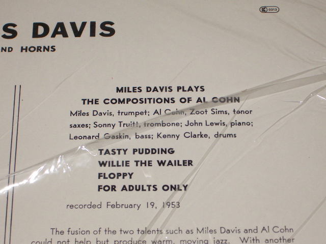 画像: MILES DAVIS -   MILES DAVIS AND HORNS /  GERMANY  Reissue Brand New Sealed LP