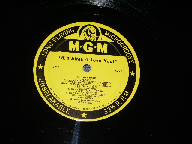 画像: JONI JAMES - JE T'AIME (I LOVE YOU) / 1958 US ORIGINAL YELLOW LABEL MONO LP