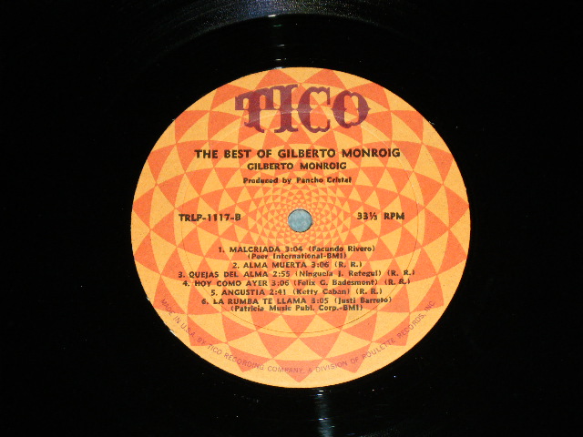 画像: GILBERTO MONROIG  con TITO PUENTE y ORCHESTRA  - THE BEST OF / 19??  US ORIGINAL MONO Used LP 