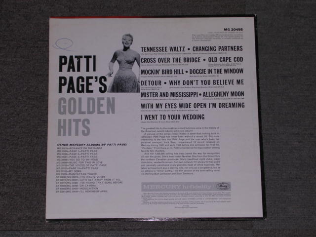 画像: PATTI  PAGE - GOLDEN HITS / 1960 US ORIGINAL MONO LP 