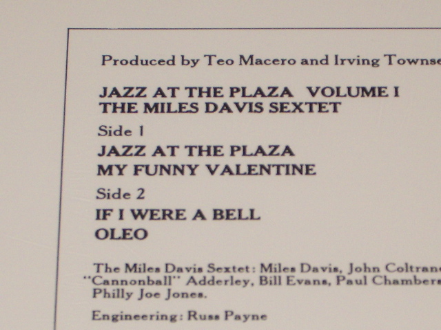 画像: MILES DAVIS - JAZZ AT THE PLAZA VOL.1 /  US Reissue Sealed LP  Out-Of-Print 