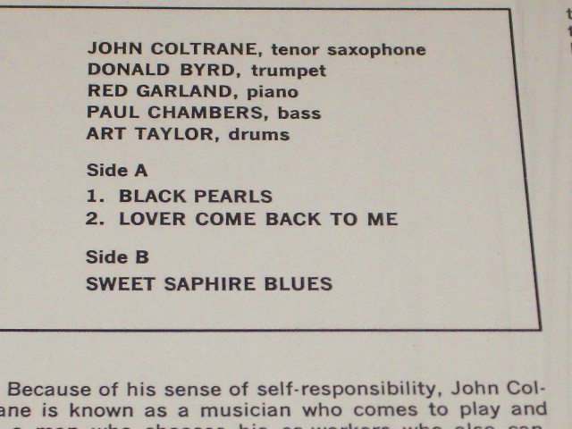 画像: JOHN COLTRANE - BLACK PEARLS / WEST-GERMANY Reissue Sealed LP