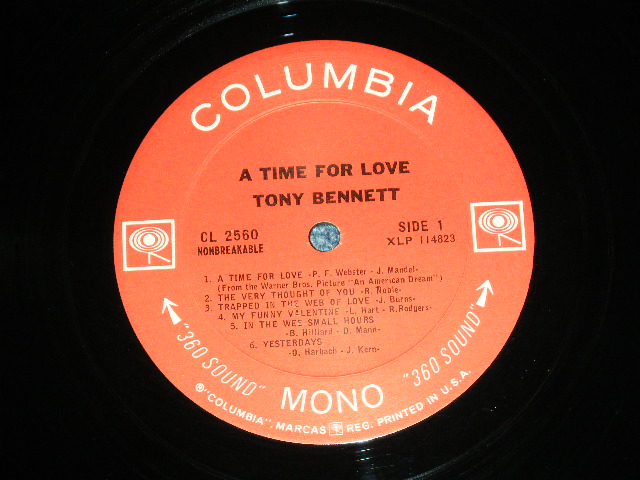 画像: TONY BENNETT - A TIME FOR LOVE  / 1966  US ORIGINAL 360 Sound Label MONO LP