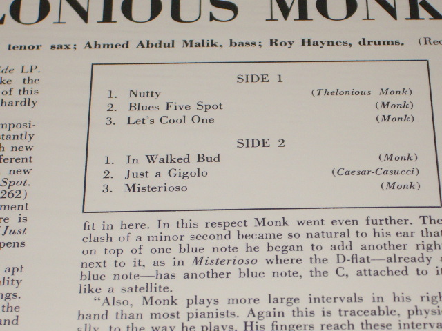 画像: THELONIOUS MONK - MISTERIOSO/ US Reissue Sealed LP
