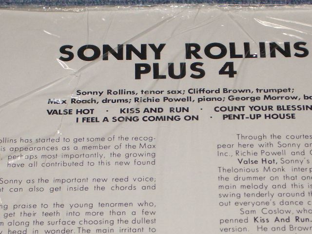 画像: SONNY ROLLINS -  PLUS 4 / WEST-GERMANY Reissue Sealed LP