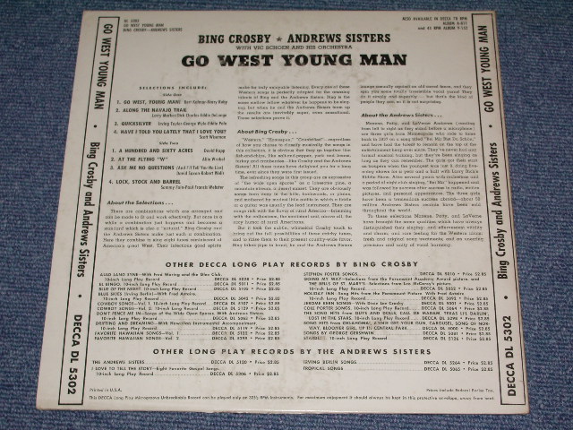 画像: BING CROSBY and THE ANDREWS SISTERS - GO WEST YOUNG MAN / 1951 US ORIGINAL MONO  10"LP 