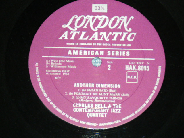 画像: CHARLES BELL and THE CONTEMPORARY JAZZ QUARTET - ANOTHER DIMENSION / 1963 UK ENGLAND ORIGINAL MONO LP 
