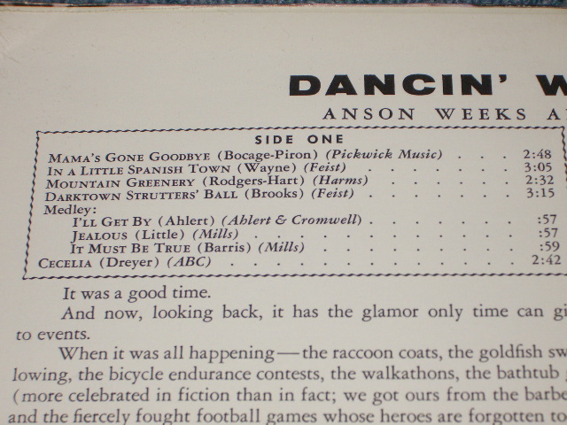 画像: ANSON WEEKS AND His ORCHESTRA  - DANCIN' WITH ANSON / US Reissue Sealed LP