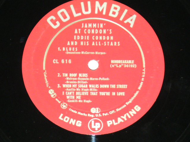 画像: EDDIE CONDON AND HIS ALL-STARS - JAMMIN' AT THE CONDON'S ( Ex+/Ex++ ) / 1955 US ORIGINAL MONO LP  