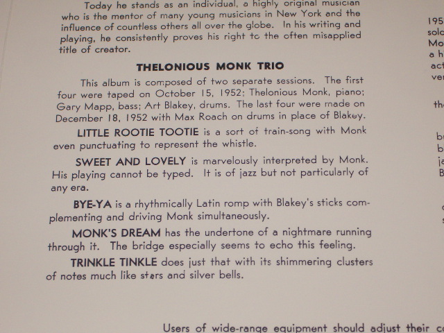 画像: THELONIOUS MONK - THELONIOUS MONK/ US Reissue Sealed LP