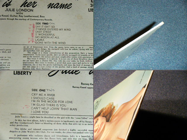 画像: JULIE LONDON - JULIE IS HER NAME ( DEBUT ALBUM : Ex++,Ex-/Ex++ ) / 1956 MONO 1st PRESS Turquoise Color LABEL LP Glossy Jcaket 