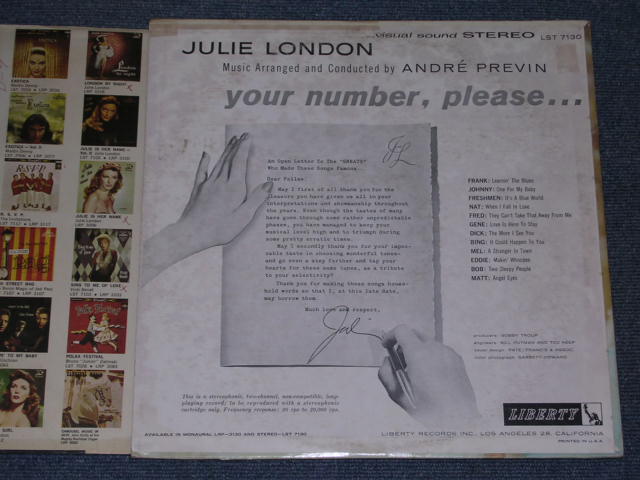 画像: JULIE LONDON - YOUR NUMBER PLEASE ... / 1960 US ORIGINAL STEREO LP