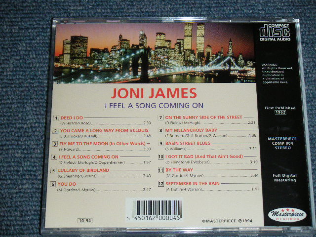 画像: JONI JAMES - I FEEL A SONG COMING ON ( Original Album ) /1994 BRAND NEW CD