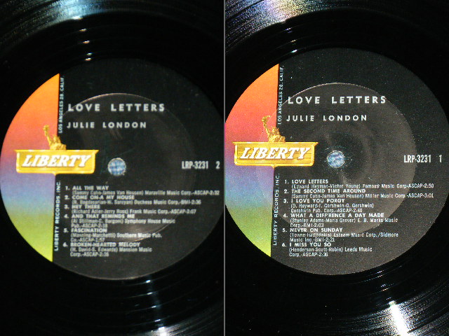 画像: JULIE LONDON - LOVE LETTERS ( Ex++/Ex+++,Looks:Ex++) /1962 US ORIGINAL MONO LP