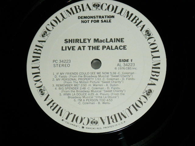 画像: SHIRLEY MACLAINE - LIVE AT THE PALACE (Ex++/MINT-) / 1976 US AMERICA ORIGINAL Used LP