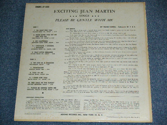 画像: JEAN MARTIN- PLEASE BE GENTLE WITH ME   ( Ex+/Ex++ ) / 1955 US ORIGINAL MONO LP 