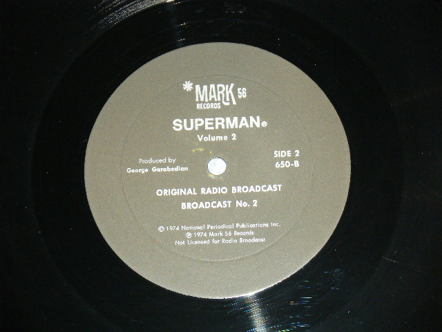 画像: ORIGINAL RADIO BROADCAST - SUPERMAN Volume Two / 1974 US ORIGINAL LP  