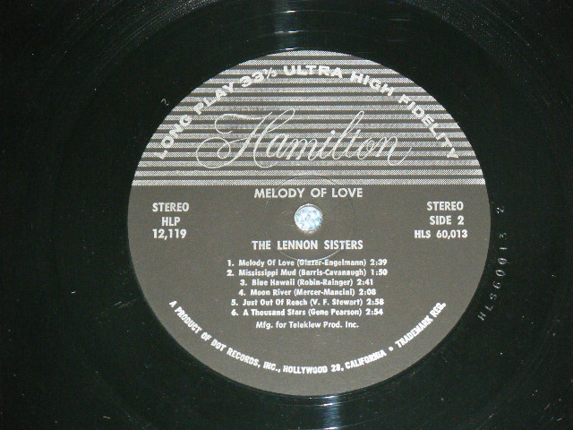 画像: THE LENNON SISTERS -MELODY OF LOVE  / 1960's  US ORIGINAL STEREO  LP