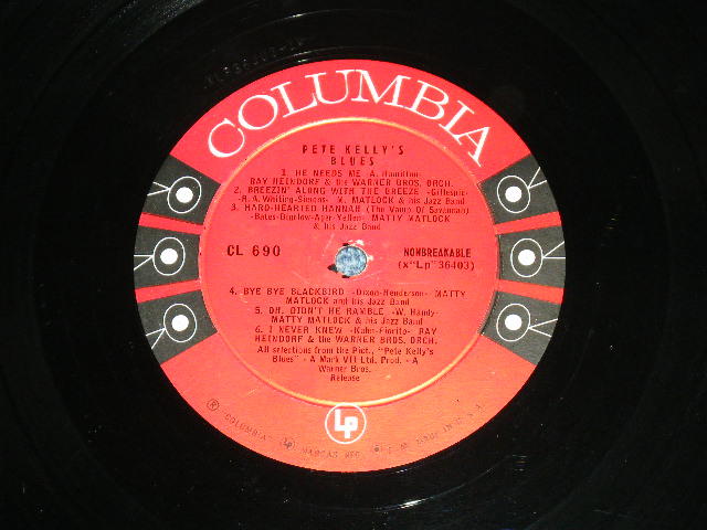 画像: RAY HEINDORF DIRECTING THE WARNER BROS. ORCHESTRA  And MATTY MATLOCK AND HIS JAZZ BAND - MUSIC FROM JACK WEBB'S  MARK VIL LTD. PRODUCTION PETE KELLY'S BLUES  / 1956 US ORIGINAL 6 EYE'S Label  MONO LP 