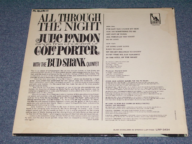 画像: JULIE LONDON - ALL THROUGH THE NIGHT   / 1965 US ORIGINAL MONO  LP 