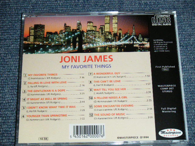 画像: JONI JAMES - SINGS MY FAVORITE THINGS ( Original Album ) /1994 BRAND NEW CD