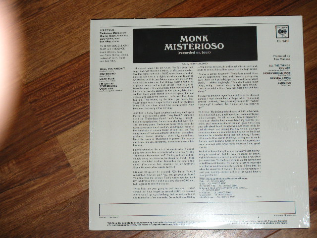 画像: THELONIOUS MONK - MISTERIOSO /  US Reissue 180 glam Heavy Weight  Sealed LP