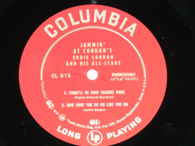 画像: EDDIE CONDON AND HIS ALL-STARS - JAMMIN' AT THE CONDON'S ( Ex+/Ex++ ) / 1955 US ORIGINAL MONO LP  