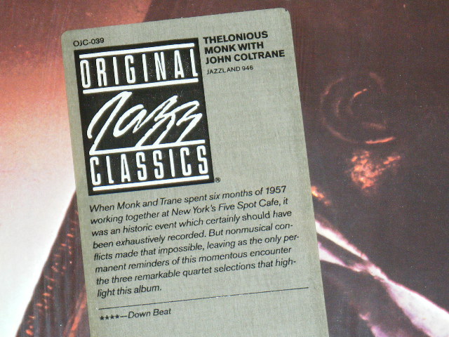 画像: THELONIOUS MONK With JOHN COLTRANE /1982 US Reissue Sealed LP
