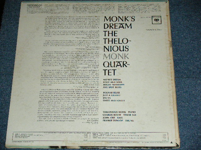 画像: THELONIOUS MONK -  MONK'S DREAM / 1963 US ORIGINAL "Black 360 SOUND " Label STEREO Used LP