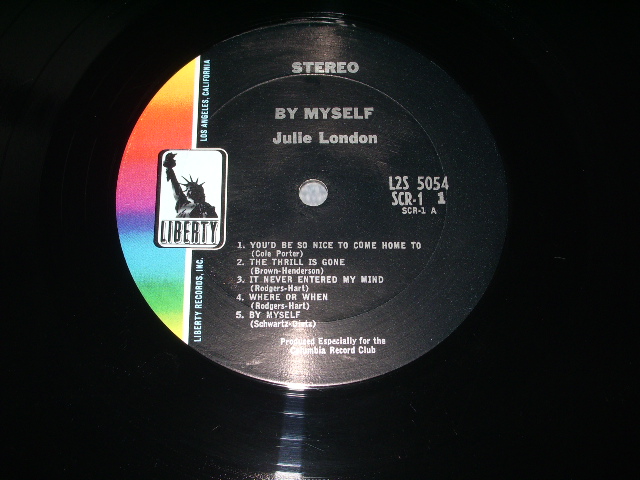 画像: JULIE LONDON -BY MYSELF ( Ex+++,Ex/MINT- ) /1967? US AMERICA ORIGINAL "2nd Press Color Logo Label" STEREO  LP