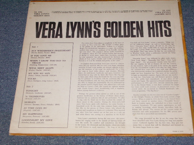 画像: VERA LYNN - GOLDEN HITS / 1962 UK EXPORT US ORIGINAL MONO LP 