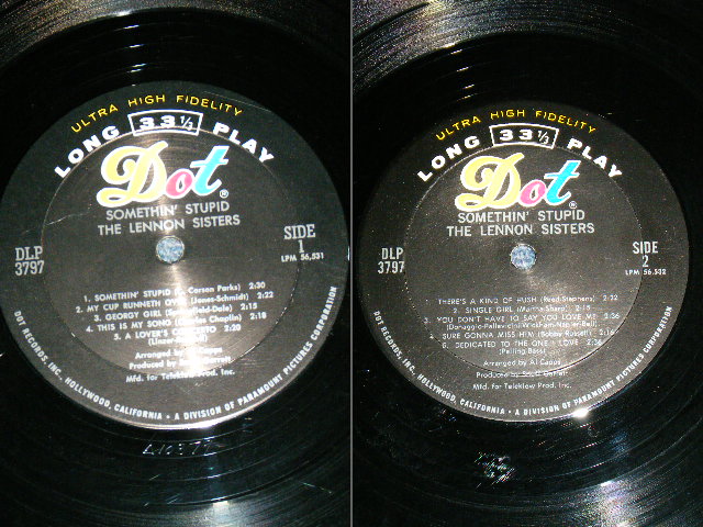 画像:  THE LENNON SISTERS - SOMETHIN' STUPID ( MINT-/ Ex+++ Looks: MINT- ) / 1967  US ORIGINAL MONO Used   LP